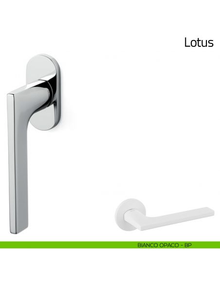 Maniglia per finestra martellina DK Lotus Olivari bassa bianco opaco