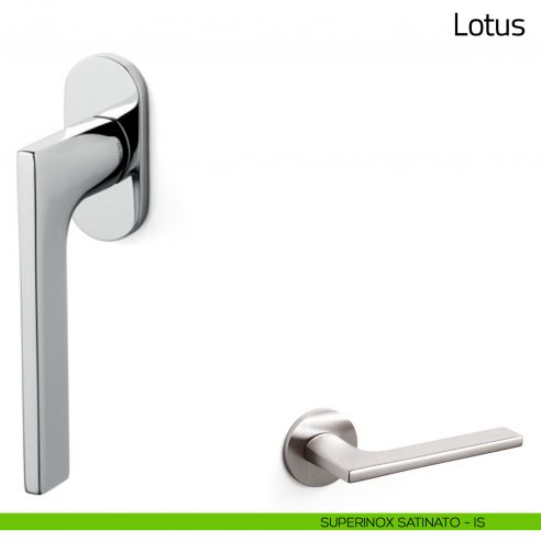 Maniglia per finestra martellina DK Lotus Olivari bassa superinox satinato