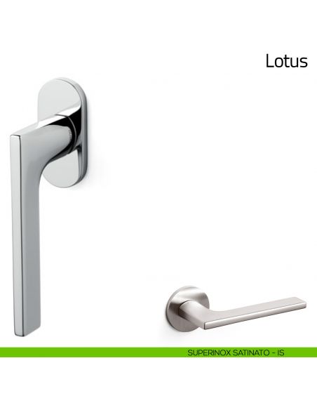 Maniglia per finestra martellina DK Lotus Olivari bassa superinox satinato