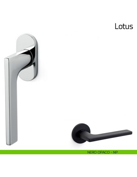 Maniglia per finestra martellina DK Lotus Olivari bassa nero opaco
