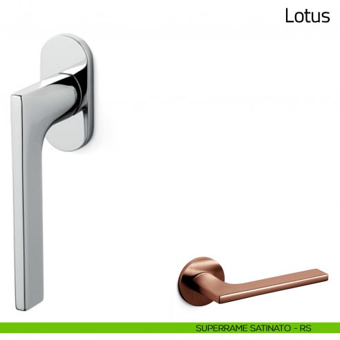 Maniglia per finestra martellina DK Lotus Olivari bassa superrame satinato