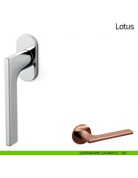 Maniglia per finestra martellina DK Lotus Olivari bassa superrame satinato