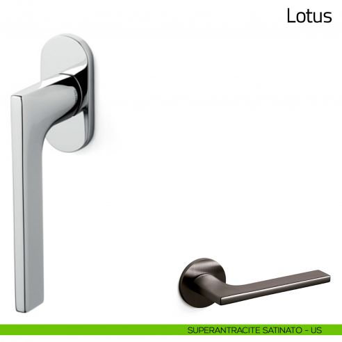 Maniglia per finestra martellina DK Lotus Olivari bassa superantracite satinato
