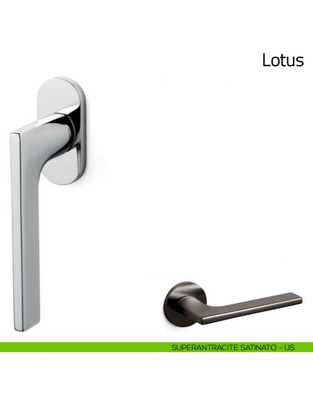 Maniglia per finestra martellina DK Lotus Olivari bassa superantracite satinato