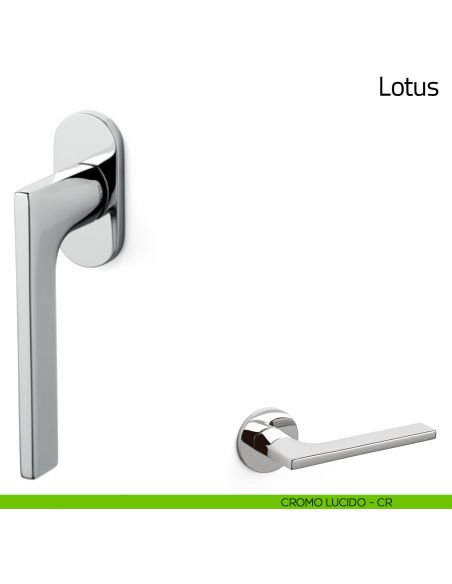 Maniglia per finestra martellina DK Lotus Olivari bassa cromo lucido