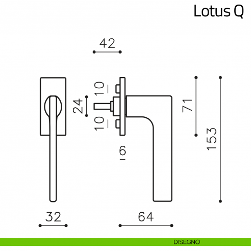 Maniglia per Finestra Martellina DK Lotus Q Olivari