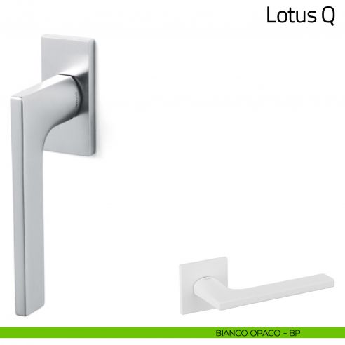 Maniglia per finestra martellina DK Lotus Q Olivari bassa bianco opaco