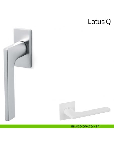 Maniglia per finestra martellina DK Lotus Q Olivari bassa bianco opaco