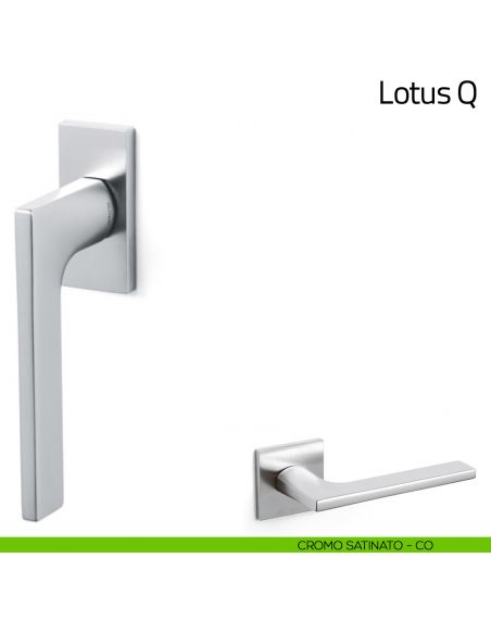 Maniglia per finestra martellina DK Lotus Q Olivari bassa cromo satinato