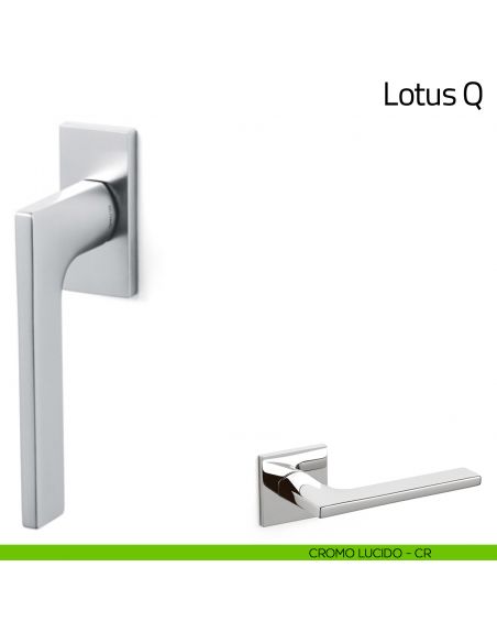 Maniglia per finestra martellina DK Lotus Q Olivari bassa cromo lucido