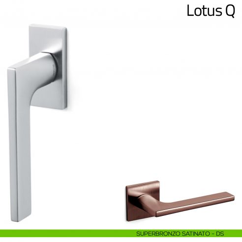 Maniglia per finestra martellina DK Lotus Q Olivari bassa superbronzo satinato