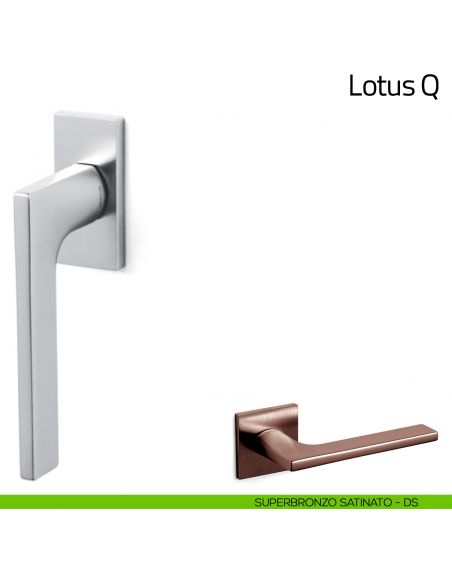 Maniglia per finestra martellina DK Lotus Q Olivari bassa superbronzo satinato