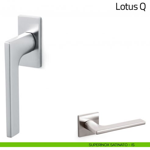 Maniglia per finestra martellina DK Lotus Q Olivari bassa superinox satinato