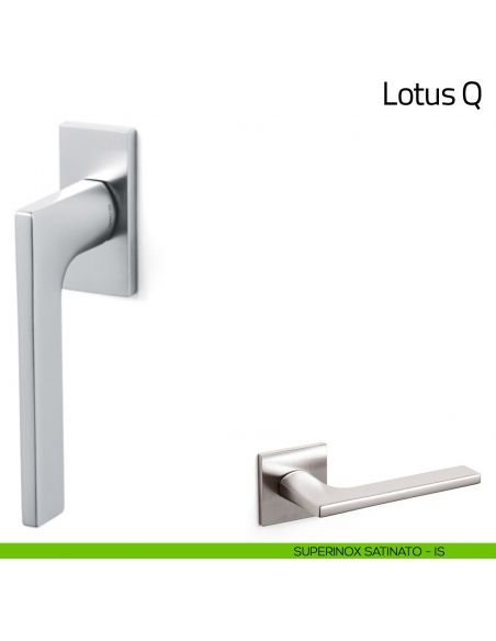 Maniglia per finestra martellina DK Lotus Q Olivari bassa superinox satinato
