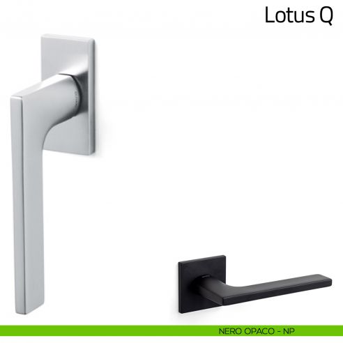 Maniglia per finestra martellina DK Lotus Q Olivari bassa nero opaco
