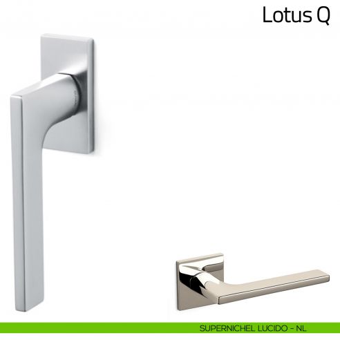 Maniglia per finestra martellina DK Lotus Q Olivari bassa supernichel lucido