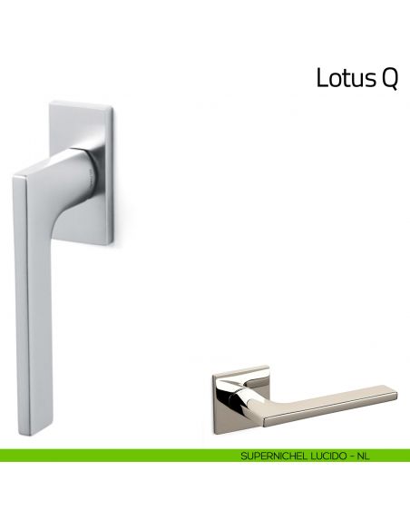 Maniglia per finestra martellina DK Lotus Q Olivari bassa supernichel lucido