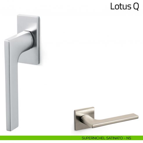Maniglia per finestra martellina DK Lotus Q Olivari bassa supernichel satinato