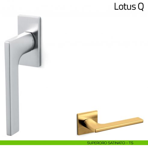 Maniglia per finestra martellina DK Lotus Q Olivari bassa superoro satinato