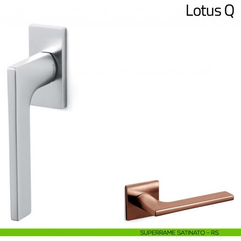 Maniglia per finestra martellina DK Lotus Q Olivari bassa superrame satinato