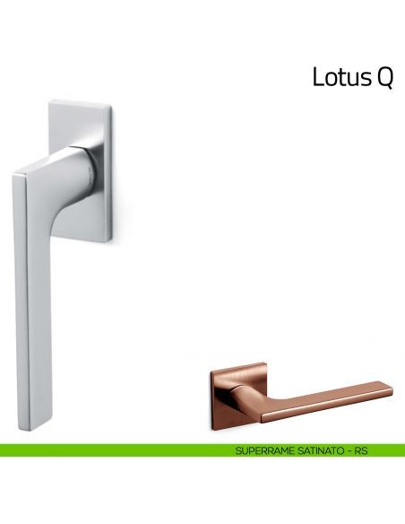 Maniglia per finestra martellina DK Lotus Q Olivari bassa superrame satinato