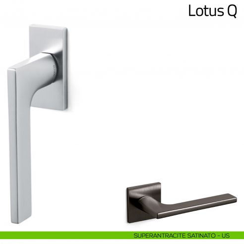 Maniglia per finestra martellina DK Lotus Q Olivari bassa superantracite satinato