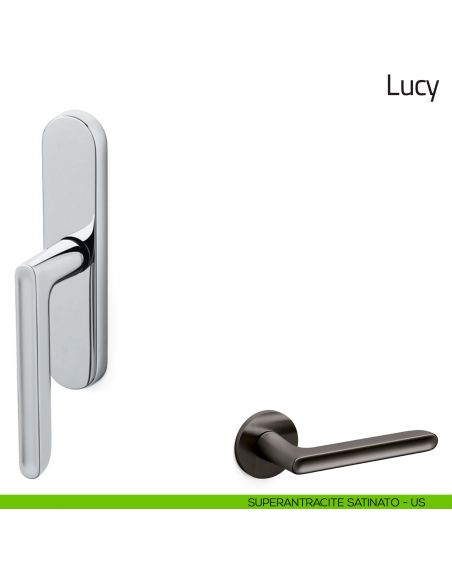 Maniglia per finestra cremonese Lucy Olivari superantracite satinato