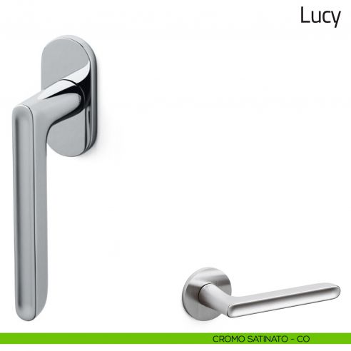 Maniglia per finestra martellina DK Lucy Olivari bassa cromo satinato