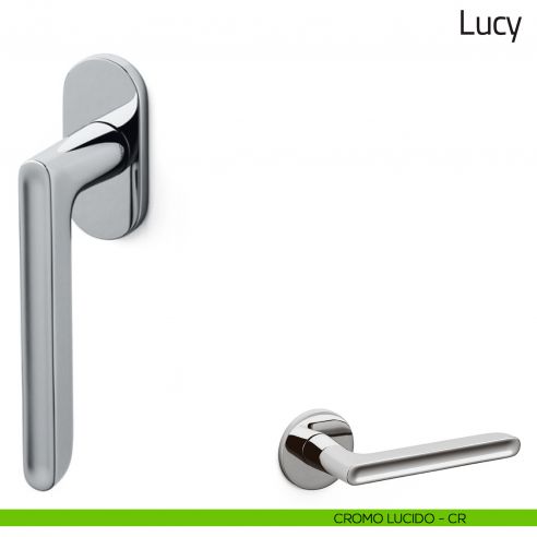 Maniglia per finestra martellina DK Lucy Olivari bassa cromo lucido