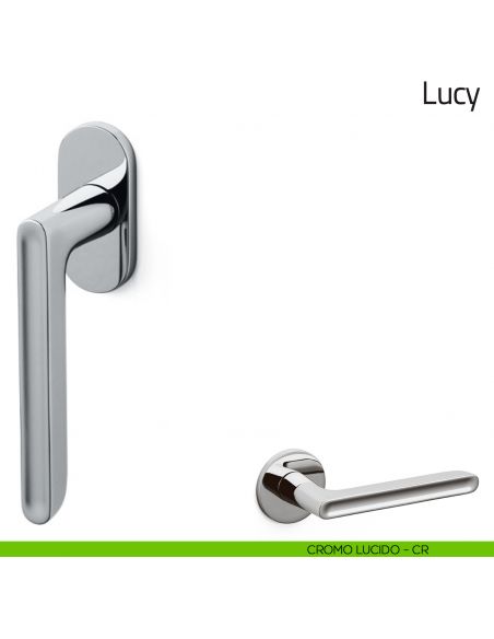 Maniglia per finestra martellina DK Lucy Olivari bassa cromo lucido