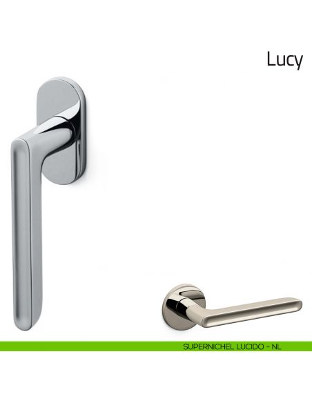 Maniglia per finestra martellina DK Lucy Olivari bassa supernichel lucido