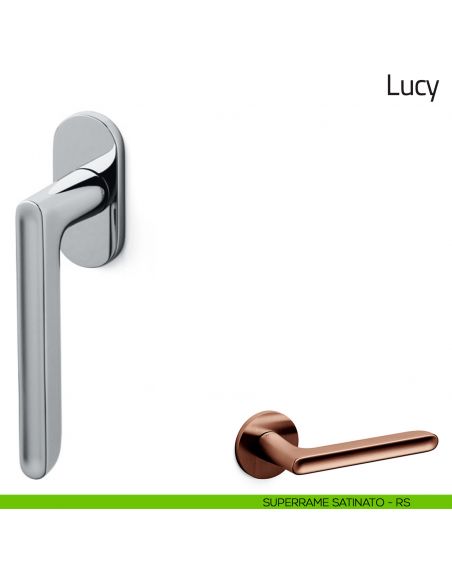 Maniglia per finestra martellina DK Lucy Olivari bassa superrame satinato