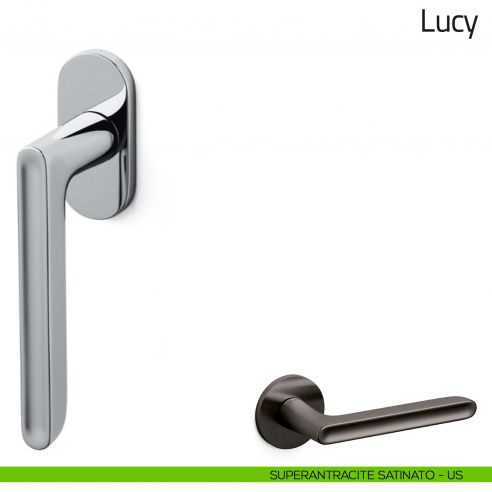 Maniglia per finestra martellina DK Lucy Olivari bassa superantracite satinato