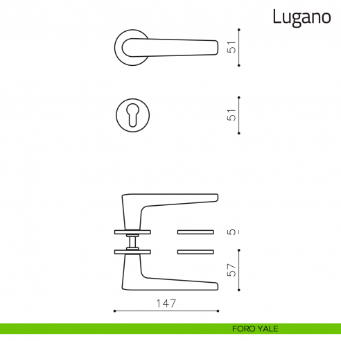 Maniglia per porta Lugano Olivari foro yale