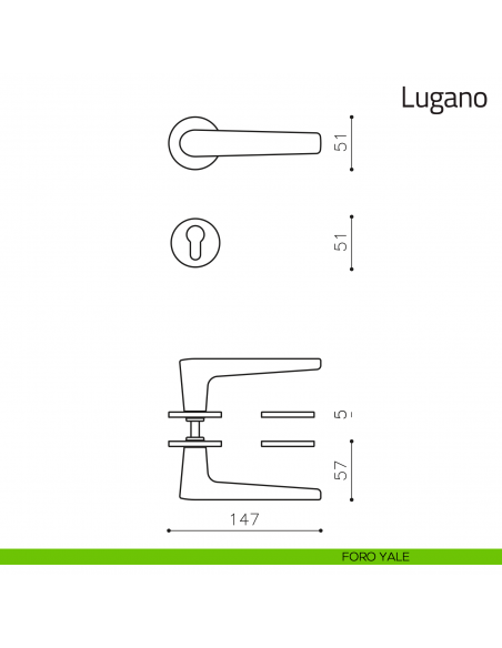 Maniglia per porta Lugano Olivari foro yale