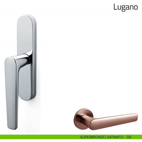 Maniglia per finestra cremonese Lugano Olivari superbronzo satinato