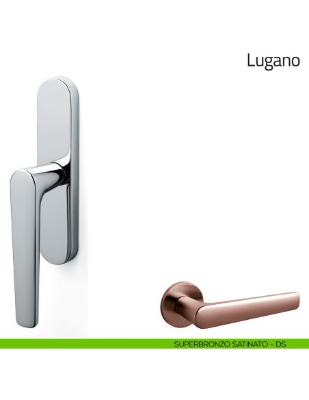 Maniglia per finestra cremonese Lugano Olivari superbronzo satinato