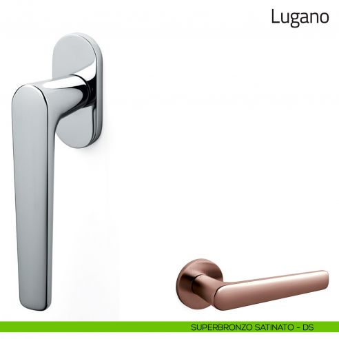 Maniglia per finestra martellina DK Lugano Olivari superbronzo satinato