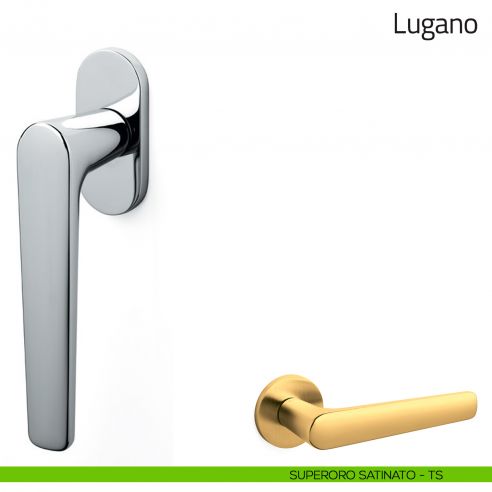 Maniglia per finestra martellina DK Lugano Olivari superoro satinato