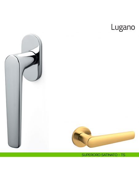 Maniglia per finestra martellina DK Lugano Olivari superoro satinato