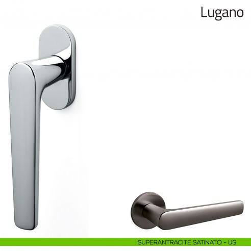 Maniglia per finestra martellina DK Lugano Olivari superantracite satinato