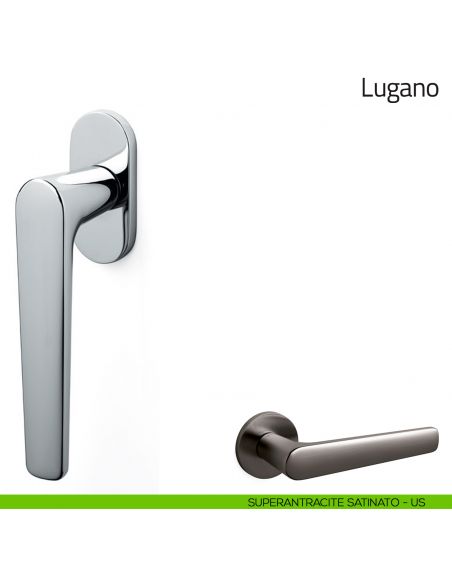 Maniglia per finestra martellina DK Lugano Olivari superantracite satinato