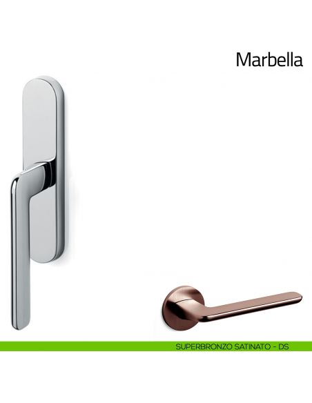 Maniglia per finestra cremonese Marbella Olivari superbronzo satinato