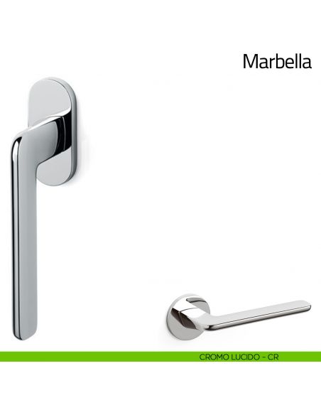 Maniglia per finestra martellina DK Marbella Olivari bassa cromo lucido