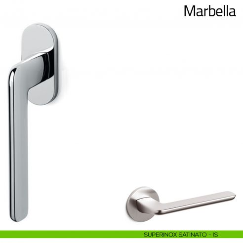 Maniglia per finestra martellina DK Marbella Olivari bassa superinox satinato