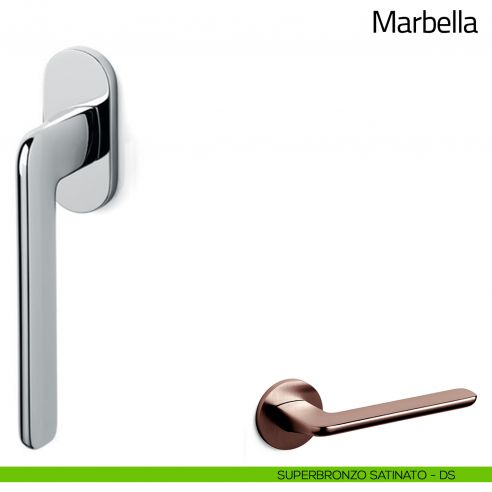 Maniglia per finestra martellina DK Marbella Olivari bassa superbronzo satinato