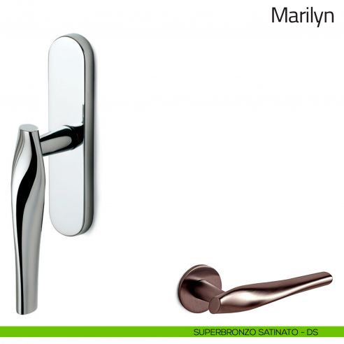Maniglia per finestra cremonese Marilyn Olivari superbronzo satinato