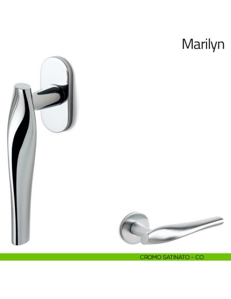 Maniglia per finestra martellina DK Marilyn Olivari bassa cromo satinato