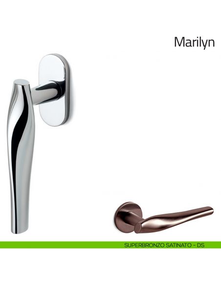 Maniglia per finestra martellina DK Marilyn Olivari bassa superbronzo satinato