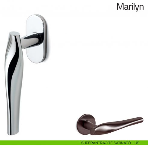 Maniglia per finestra martellina DK Marilyn Olivari bassa superantracite satinato